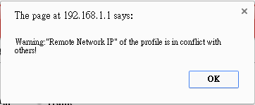 a screenshot of a pop-up message saying remote ip conflict