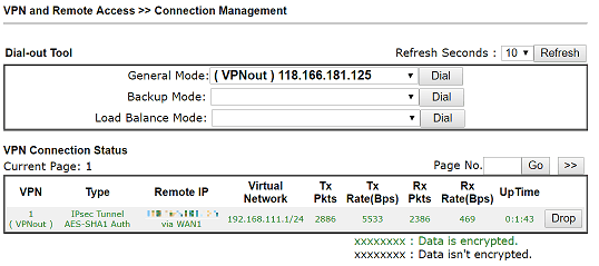 a screenshot of DrayOS VPN Online Status
