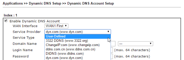 Use Dynamic DNS Router's Access DrayTek