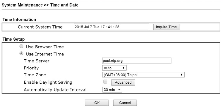 a screenshot of DrayOS Time and Date Settings