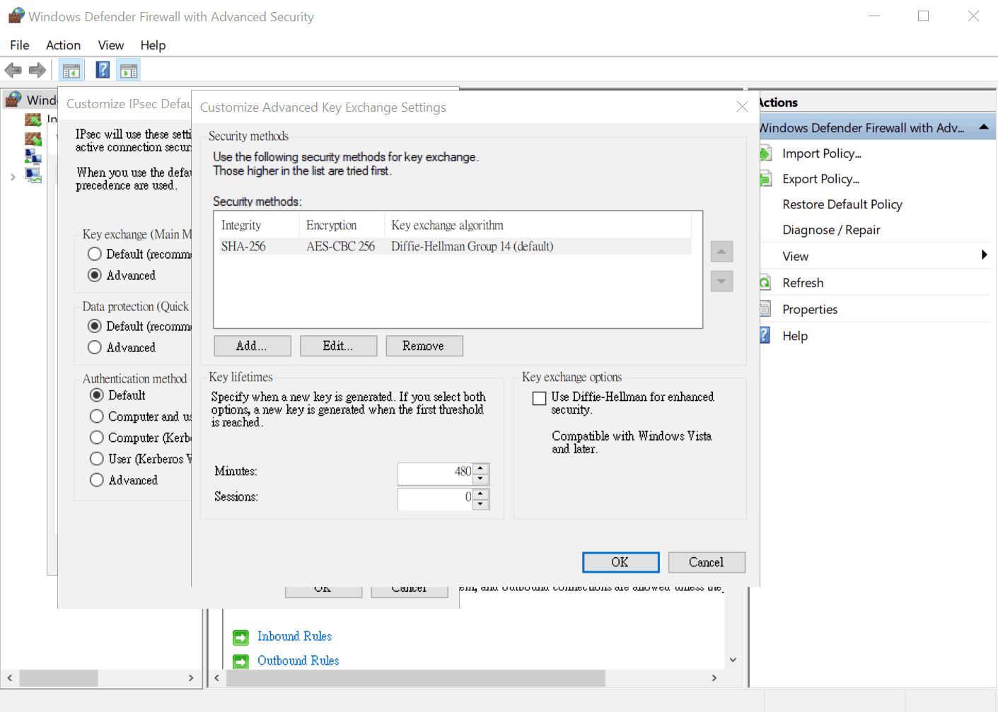 a screenshot of Windows VPN settings