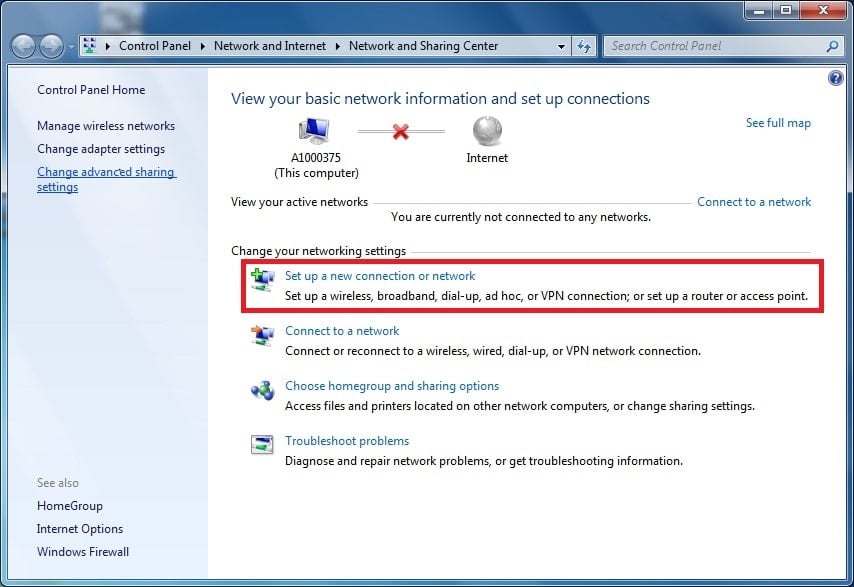 a screenshot of Windows 7 wireless network setup