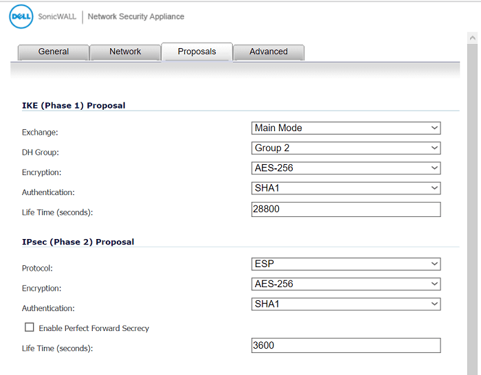a screenshot of SonicWALL VPN
