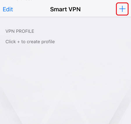 a screenshot of iOS SmartVPN profile list