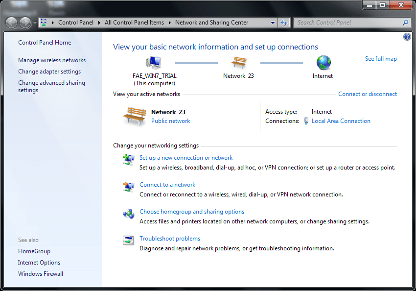 a screenshot of Windows 7 Network Connection