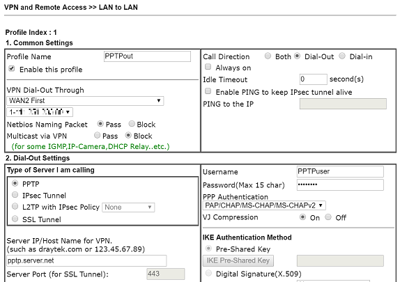 a screenshot of DrayOS VPN profile
