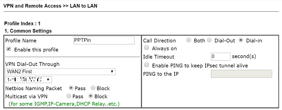 a screenshot of DrayOS VPN profile