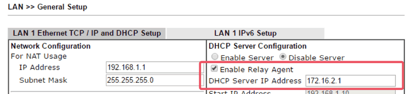 a screenshot of DrayOS DHCP settings
