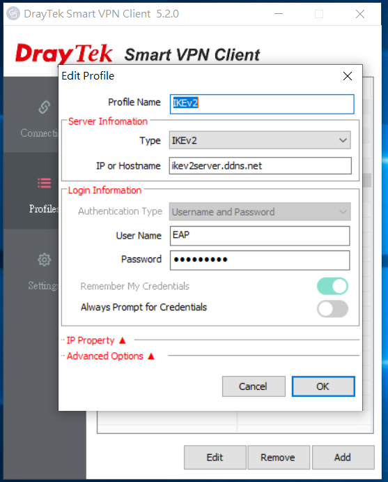 a screenshot of smart vpn client