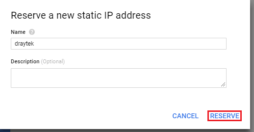 a screenshot of Google Cloud Platform VPN