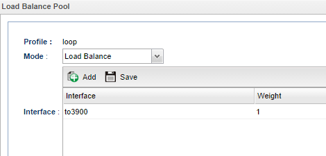 a screenshot of Load Balance setup on Vigor3900