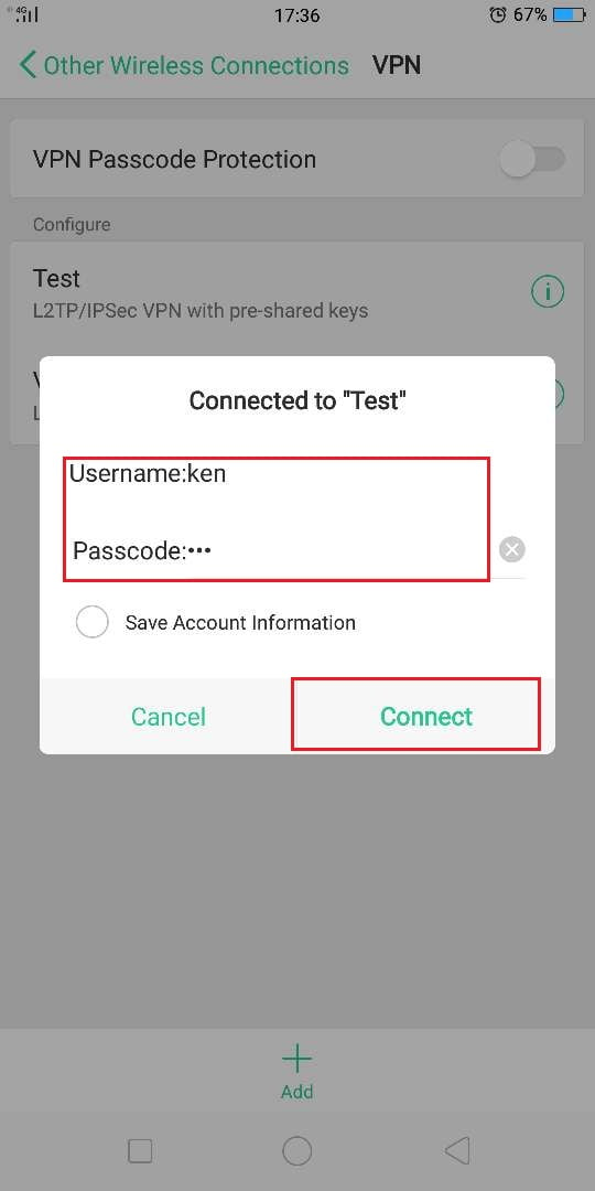 a screenshot of adding VPN on Android phone 