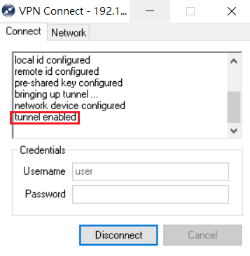 a screenshot of VPN Connect