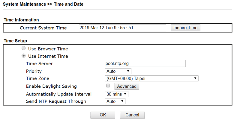 a screenshot of DrayOS Time and Date Settings