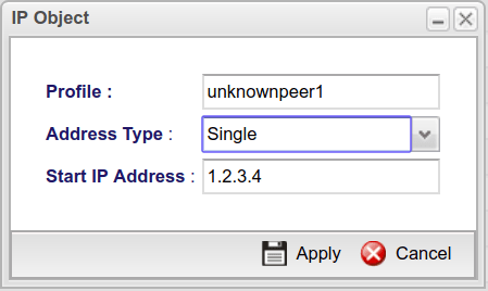 a screenshot of Vigor3900 IP Object