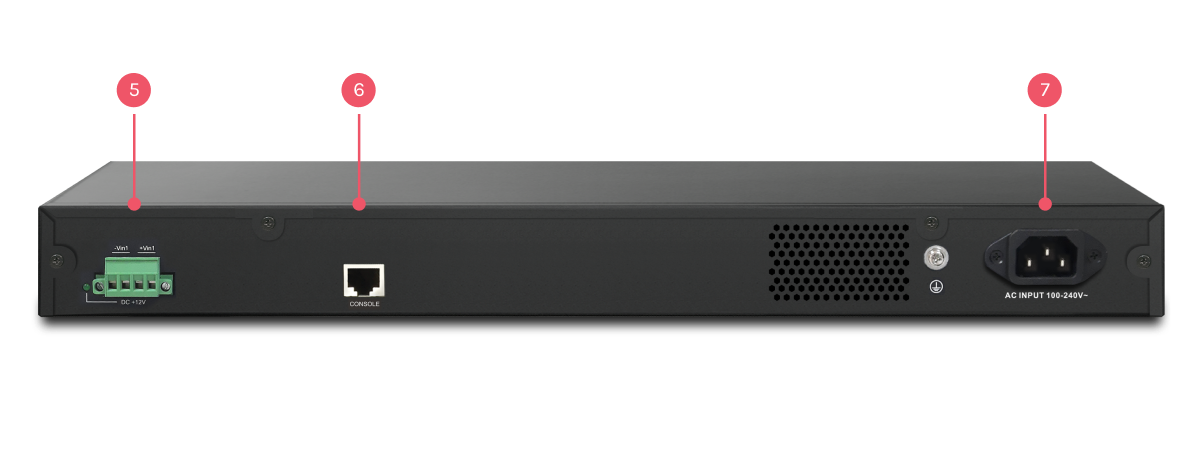Rear interface of VigorSwitch G2542x